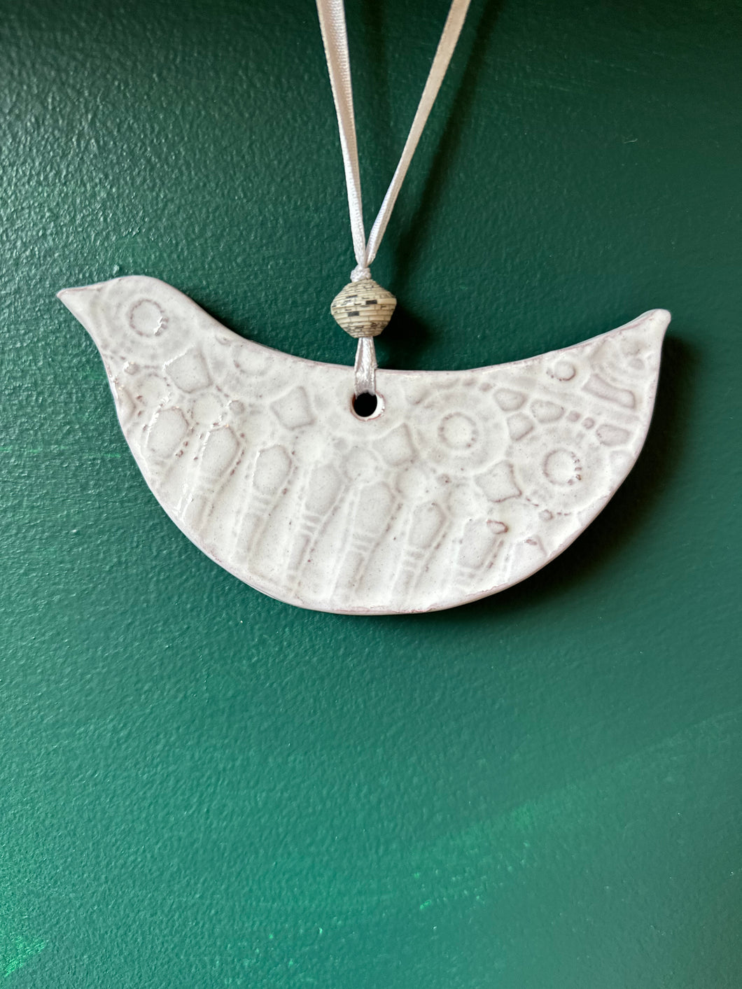 Lace Bird Ceramic Ornament