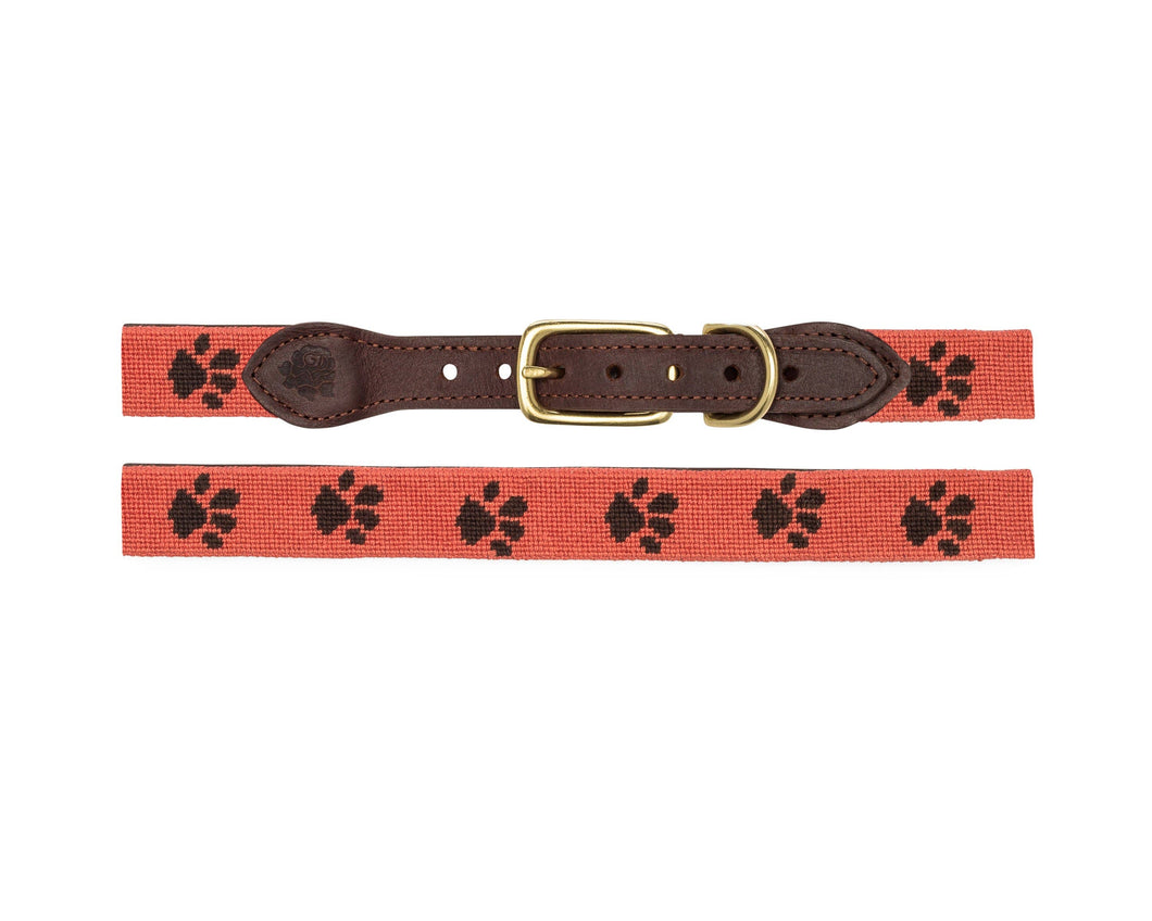 Paw Prints Needlepoint Dog Collar (Large)
