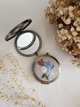 Load image into Gallery viewer, Floral Embroidered Compact Mirror, Collection Sophia
