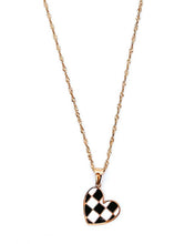 Load image into Gallery viewer, Checkmate Checkerboard Heart Necklace
